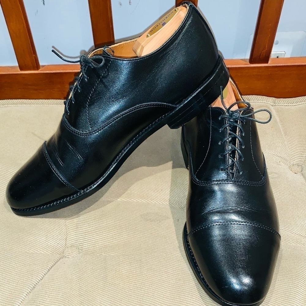 Cole Haan Classic Black Cap Toe Oxfords.